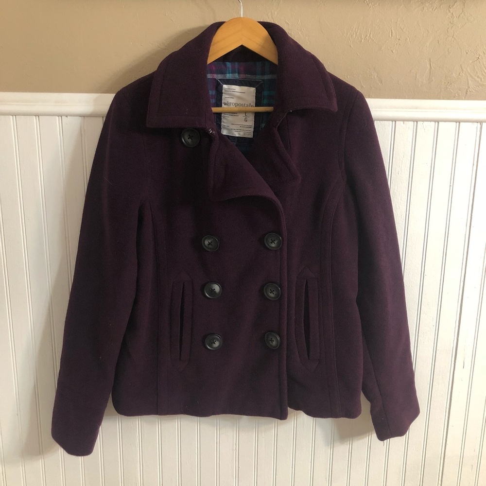 Beautiful Plum WARM Pea Coat 💜